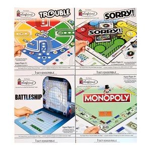 Colorforms Lot of 4 Monopoly, Battleship, Trouble, & Sorry Board Games NWT
